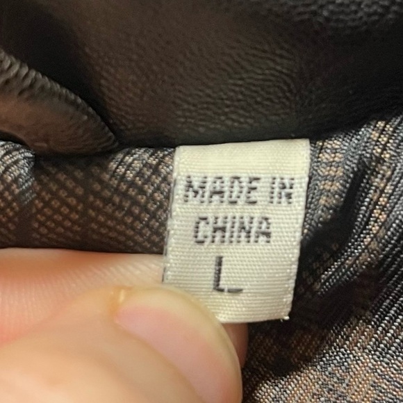 Vintage Roundtree & Yorke Leather Bomber Jacket Aviator Full Zip Black Vtg L - Picture 8 of 12